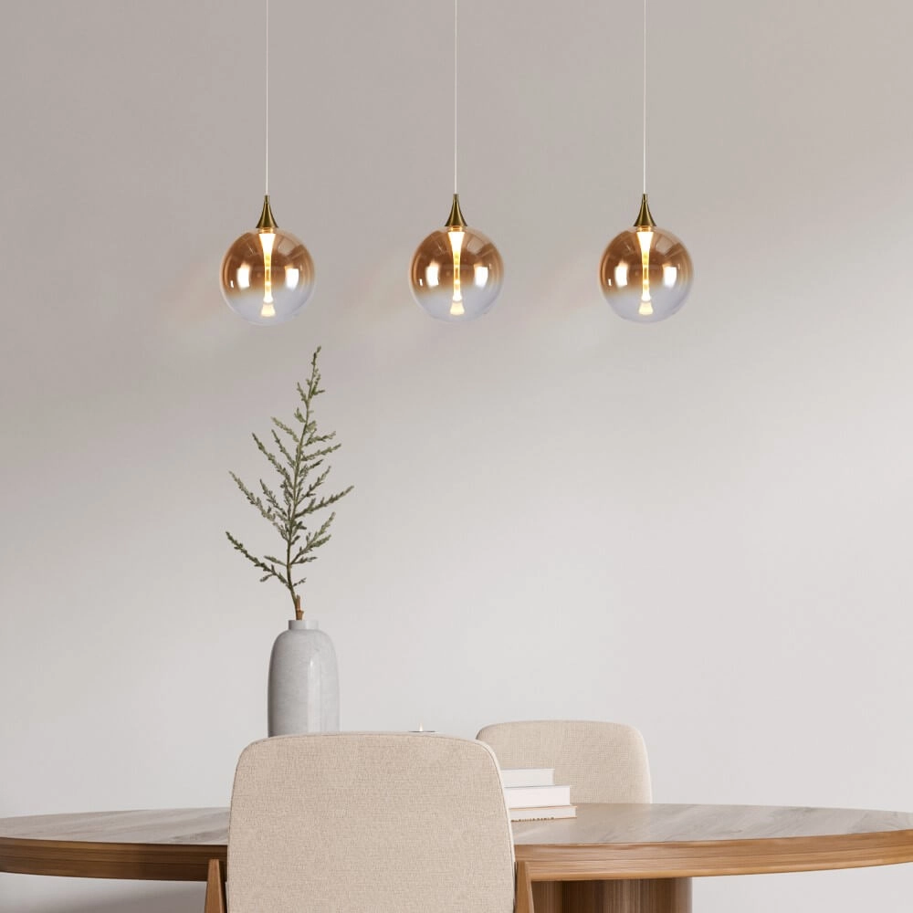 3-light pendant lamp Alchemy Amber glass Searchlight 5053423273839