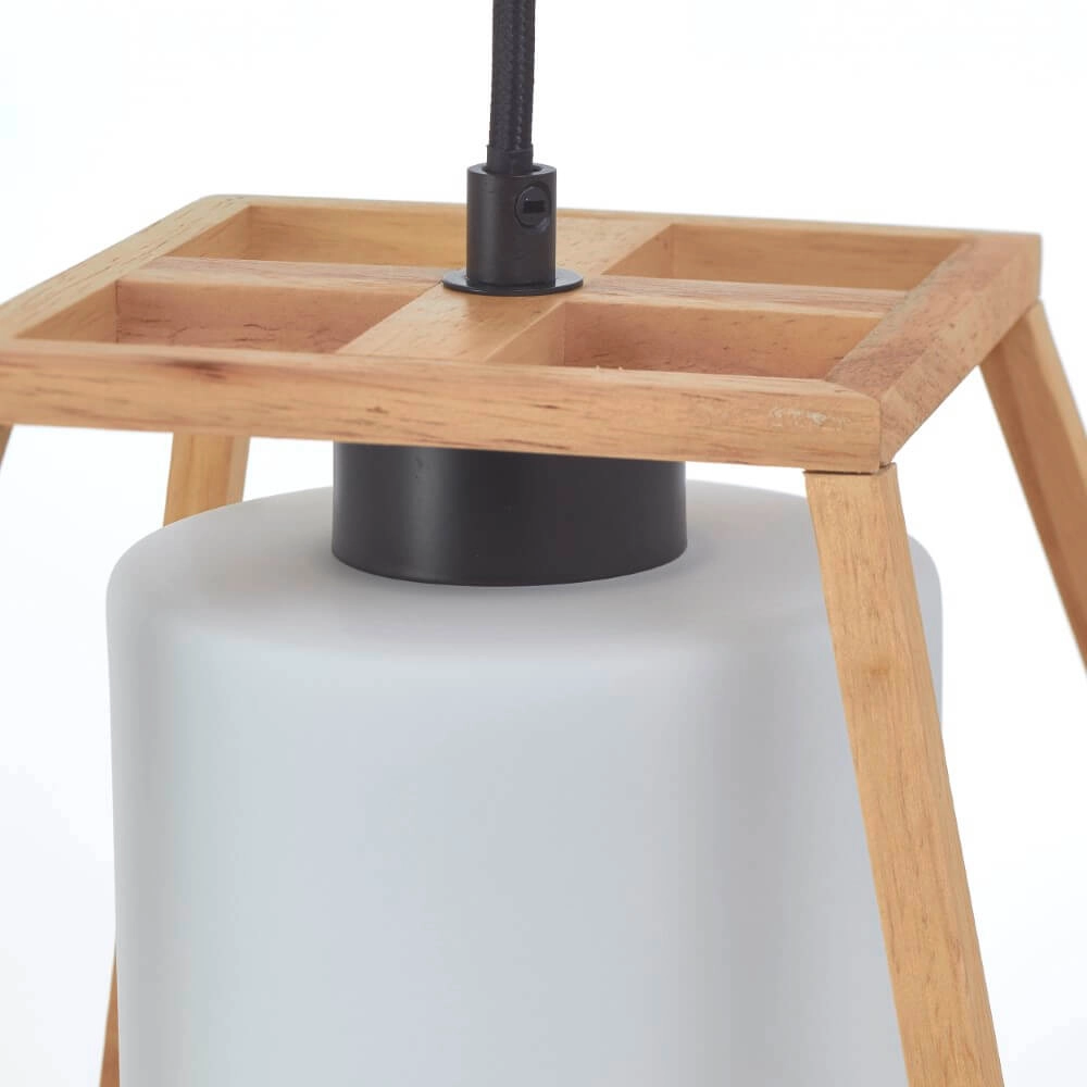 Wooden pendant lamp Giseh Piramid 23 x 23cm Brilliant 4004353428470