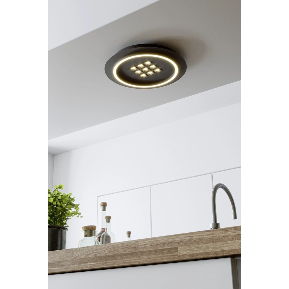 Modern led ceiling light Balazote Ø 38cm - black Eglo 9008606312702