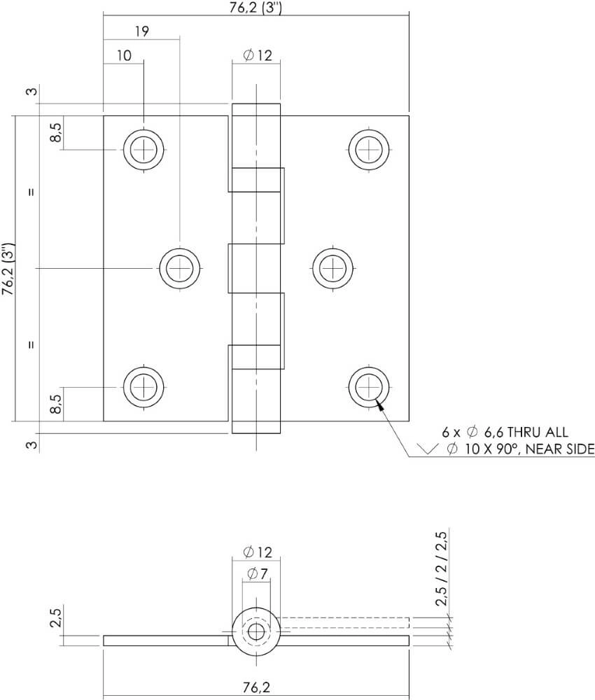 Ball bearing hinge Rotura straight up to 50kg black Intersteel 8714186460733