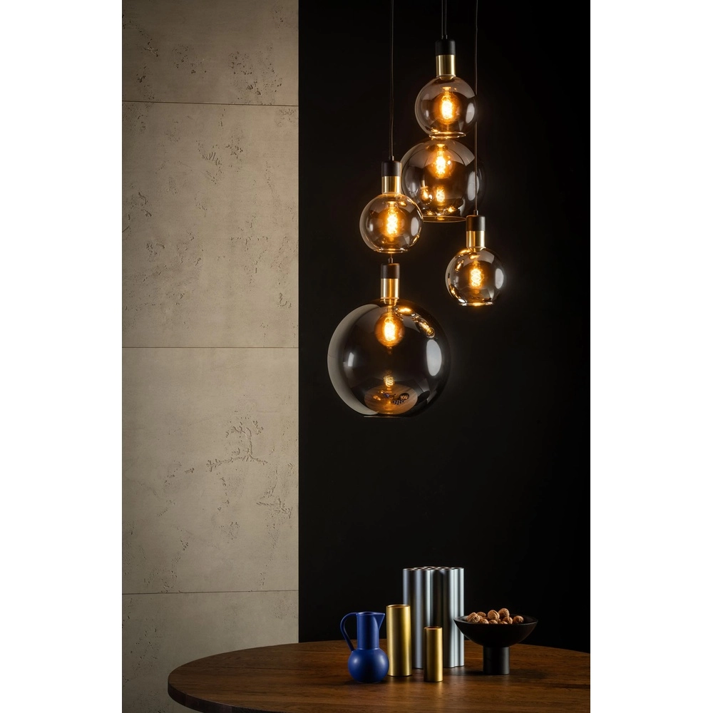 5-light pendant lamp Julius smoke glass Lucide 5411212343451