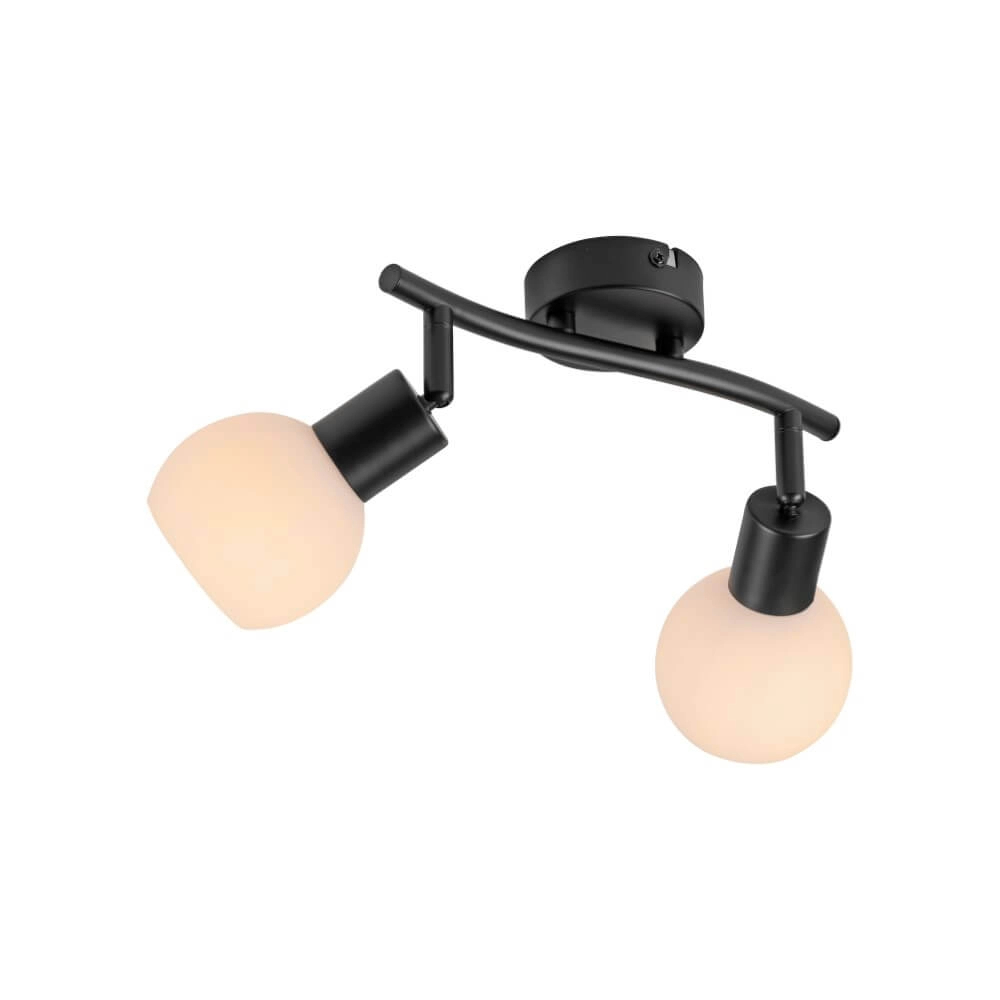 Black ceiling lamp Loki 2-light