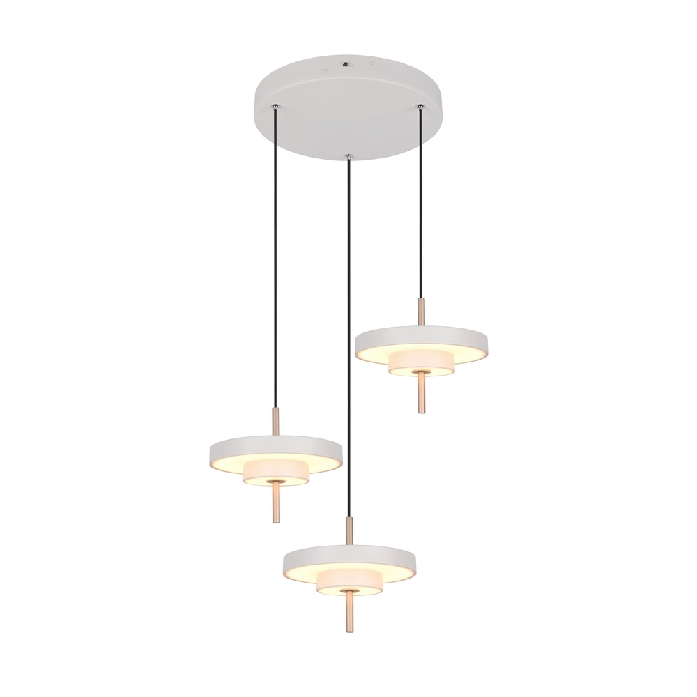 3-light pendant lamp Keaton Round white Trio 4017807655407
