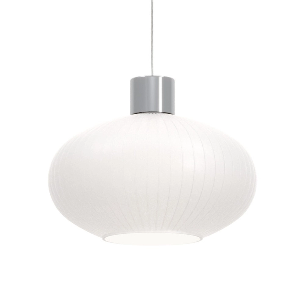Design pendant lamp Dasmina chrome with white Ø 25cm