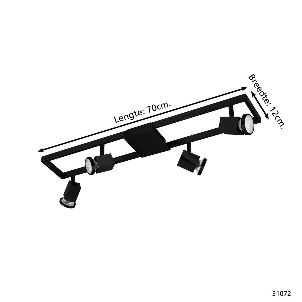 Led ceiling light Zeraco 1 4x GU10 Eglo 9002759310721