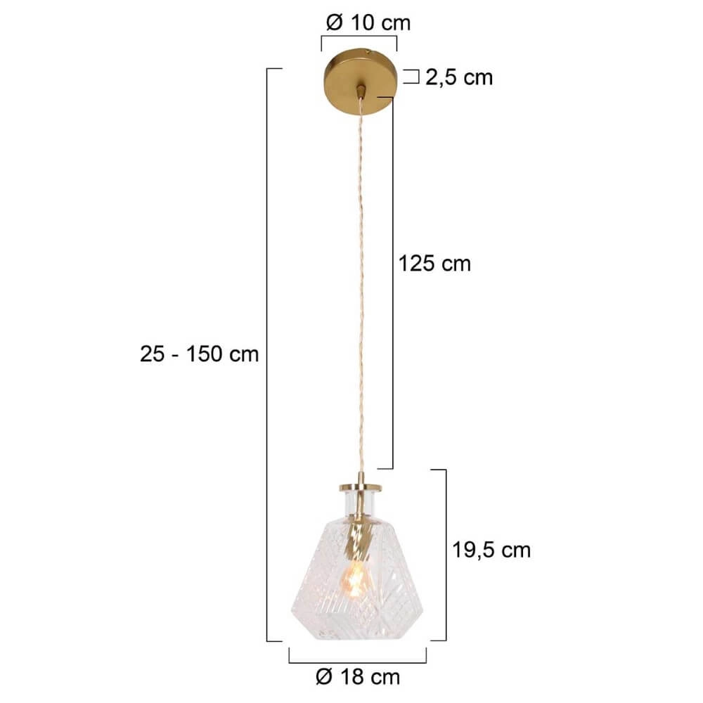 Classic pendant lamp Grazioglass Ø 18cm Steinhauer 8712746166316