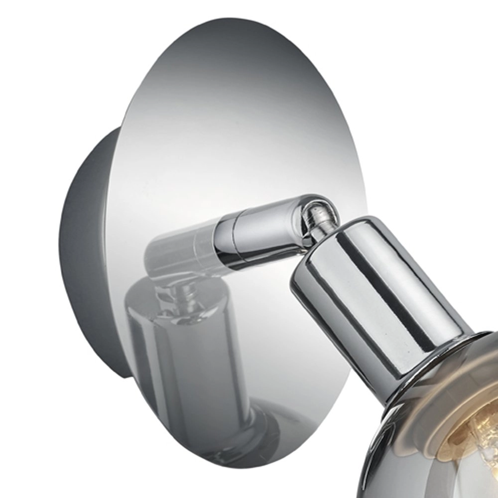 Wall Lamp Chrome Brest with smoke glass Trio 4017807434156