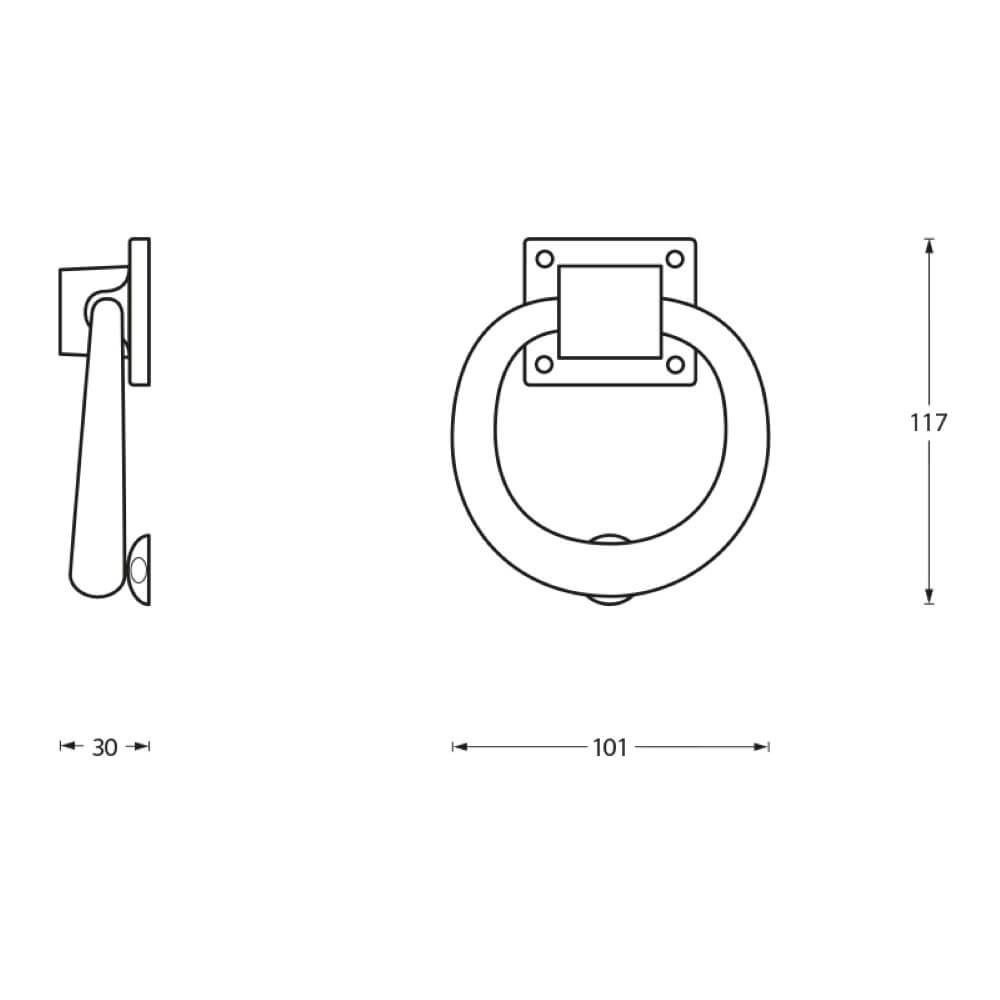 Round door knocker Arden black Intersteel 8714186088975