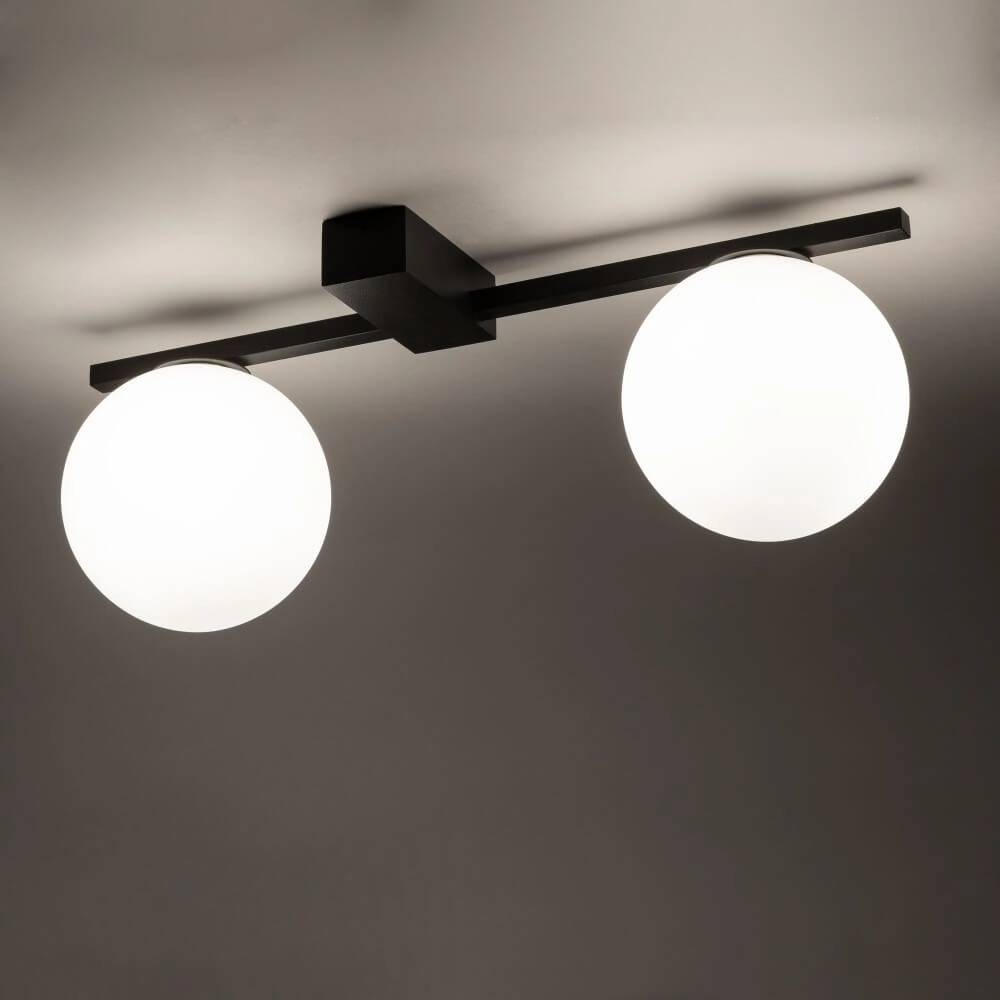 Glass pendant lamp Pik 2x white glass Lyora 5903139103008