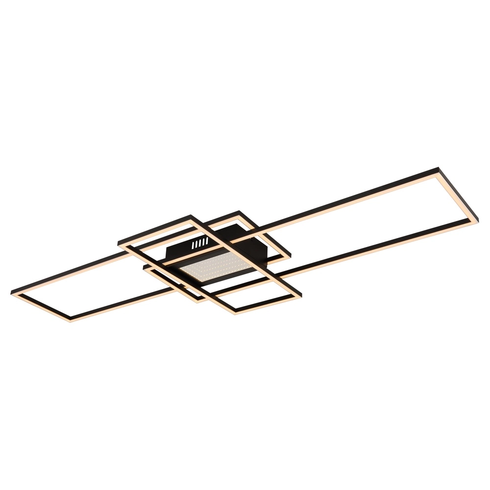 Modern ceiling lamp Saunders Black rectangle110cm Globo 9007371481354