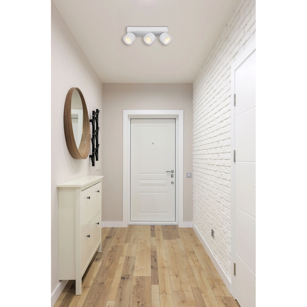 Sleek ceiling lamp Rae 3-light white Globo 9007371453641