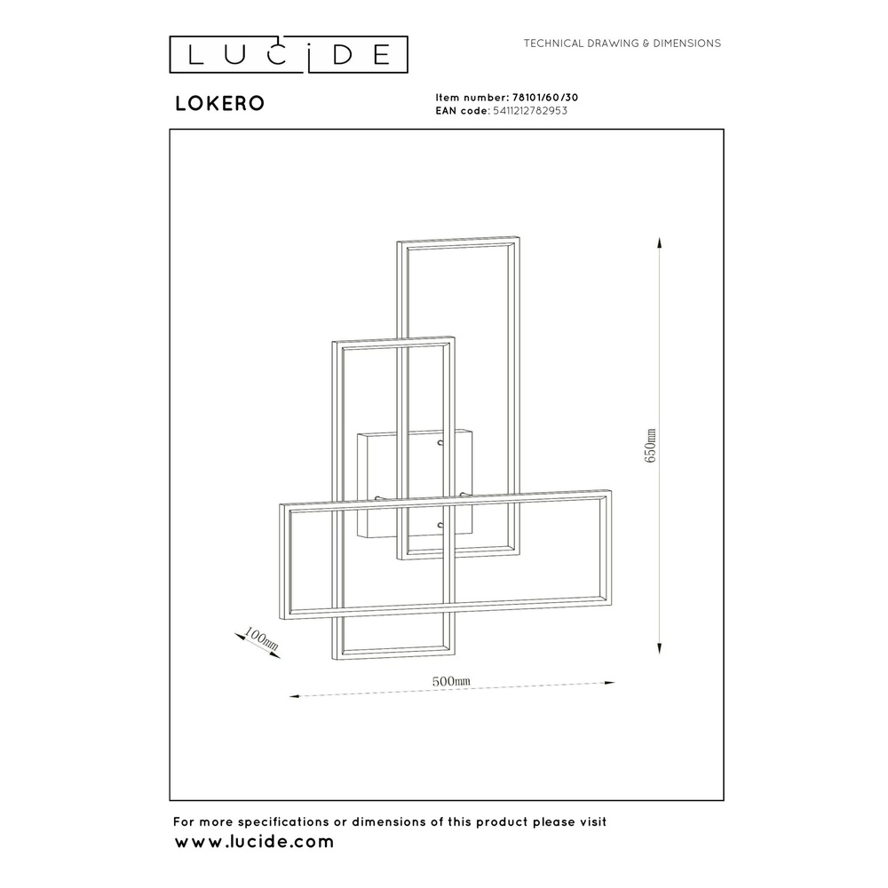 Design ceiling light Lokero Black Lucide 5411212782953
