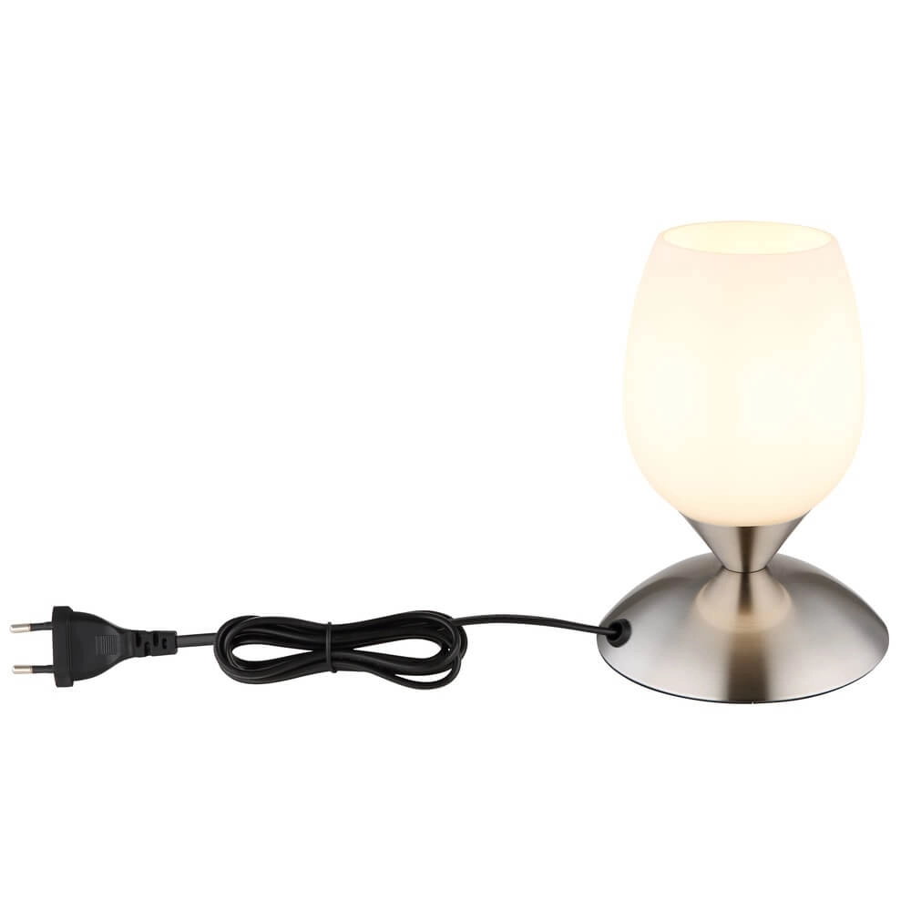 Table lamp Kuwaita nickel with white glass Globo 9007371446988