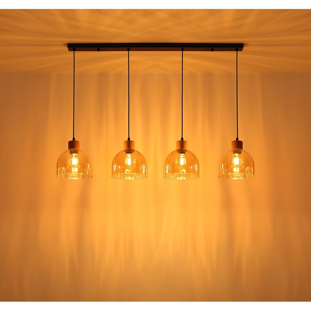 4-light pendant lamp Swanson Black Globo 9007371583652