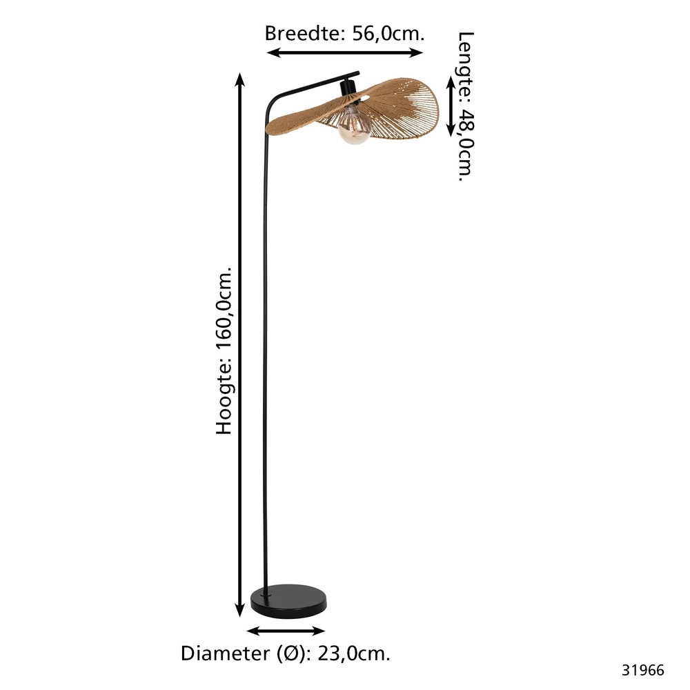 Rattan floor lamp Siruela Eglo 9002759319663