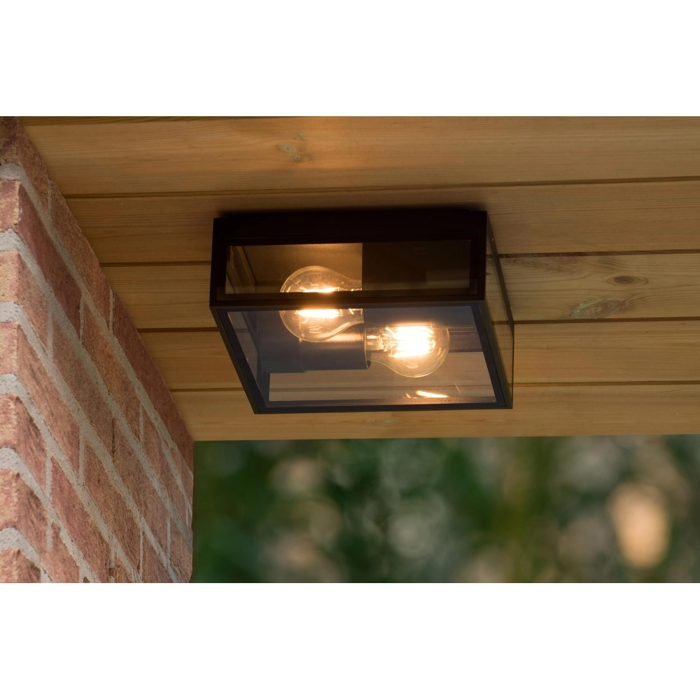 Design wall lamp Dukan IP65 black double Lucide 5411212151889