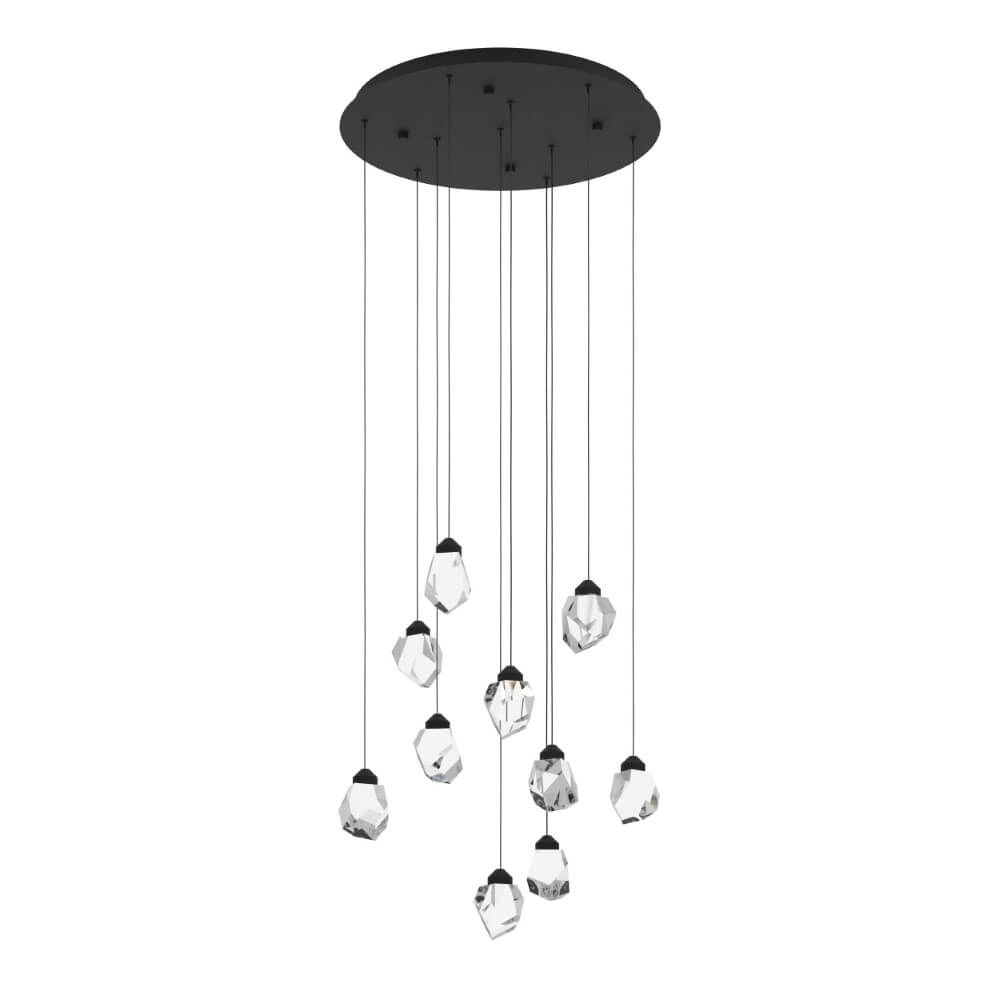 10-light hanging lamp Sindicat black round