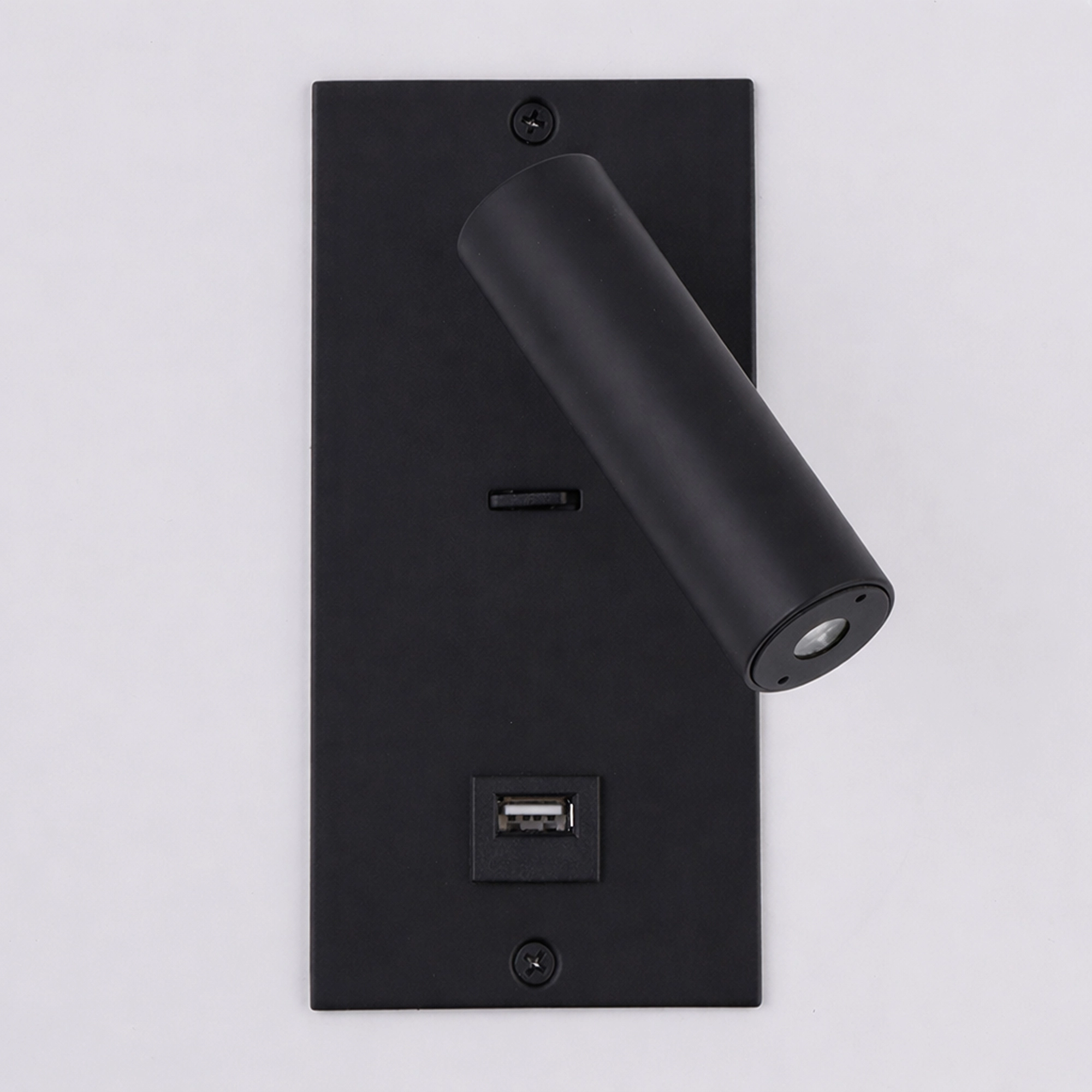 Recessed bedside lamp Victoria black with USB Lyora 5053423308715