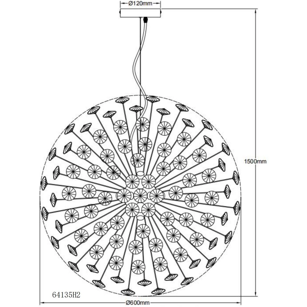 Pendant lamp Katrina gold Ø 60cm Globo 9007371481309