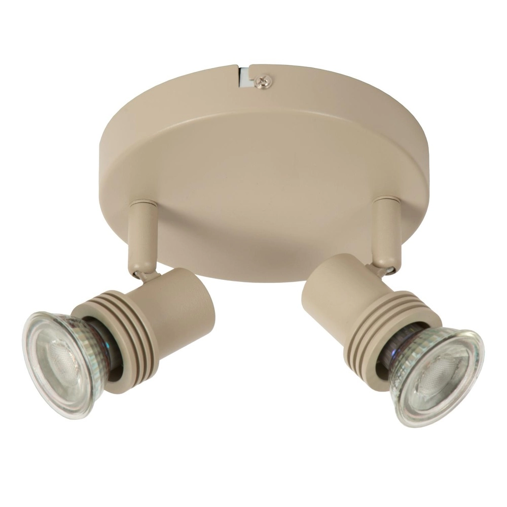 Ceiling spotlight Kianti 2-light sand brown