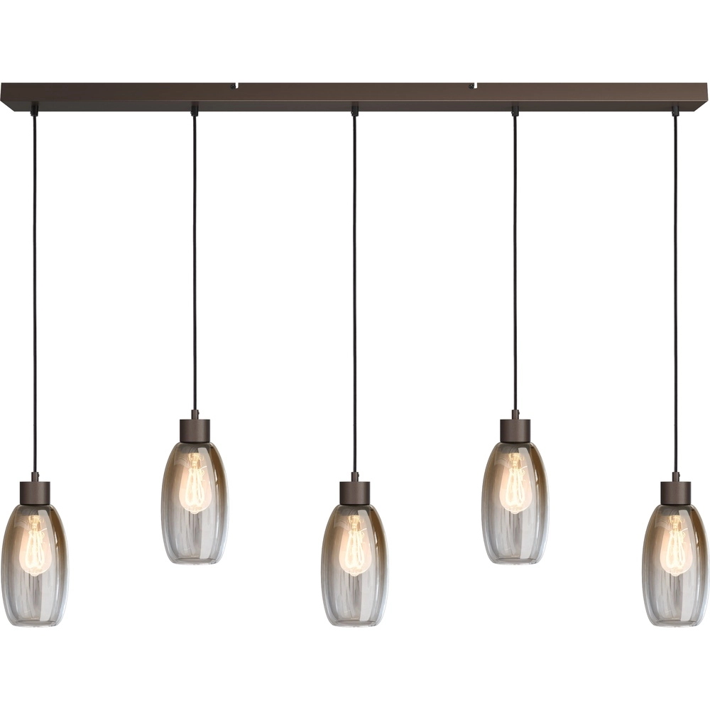 Glass pendant lamp Olive 5x Ø 12.5cm - cocoa