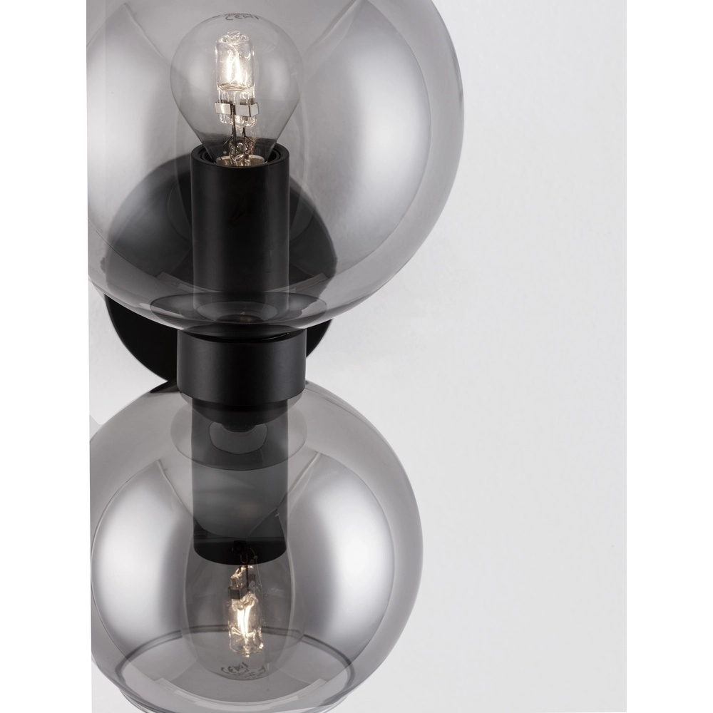 Wall lamp Palmer black with smoke glass Lyora 5212017430939