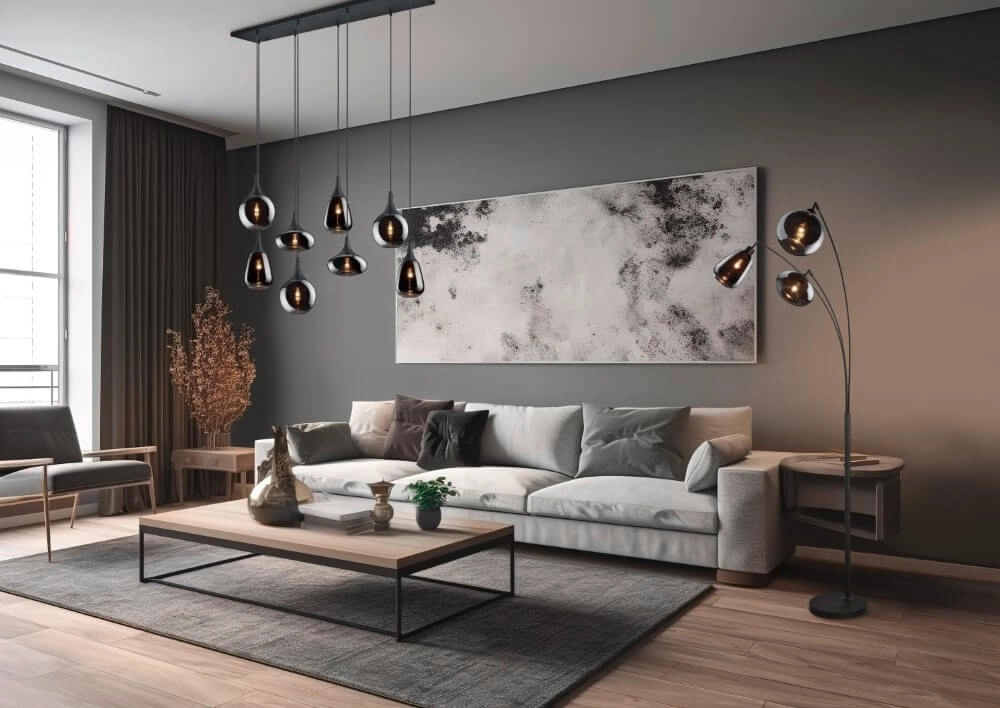 8-light hanging lamp Lumina with smoke glass Trio 4017807542301