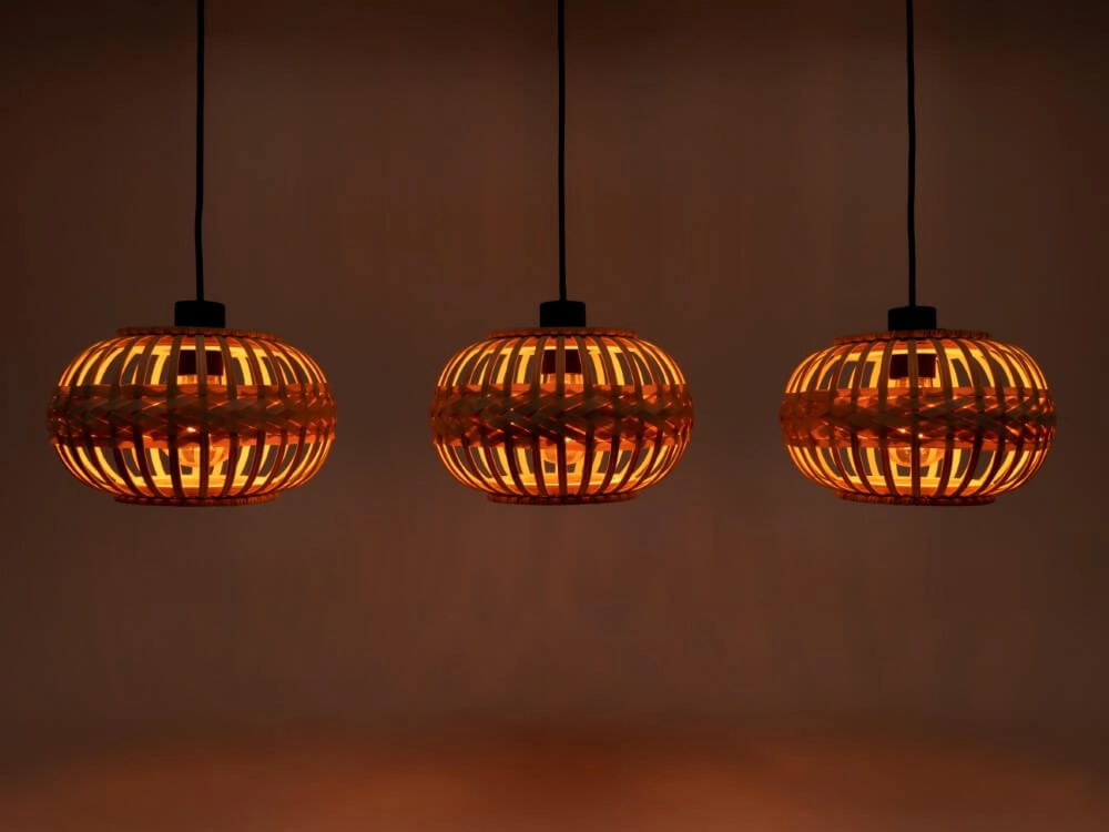 Rattan 3-light pendant lamp Amsfield 1 Eglo 9002759438630