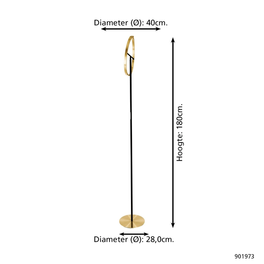 Design floor lamp Castelpoto black with gold Eglo 9008606357307