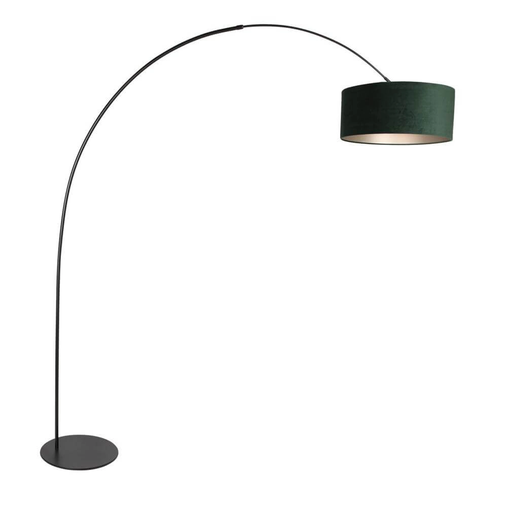Floor lamp Curve black with green shade Ø 50cm