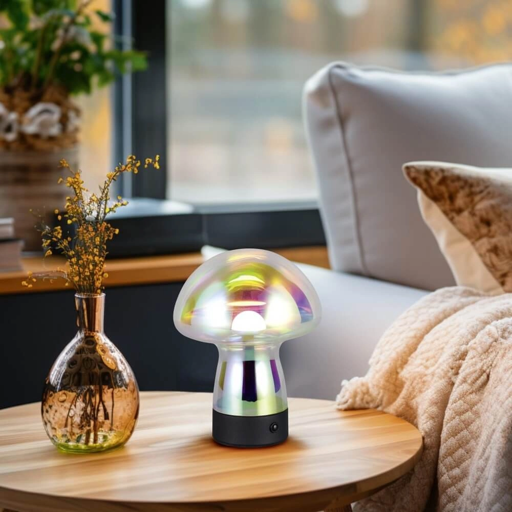 Table lamp Dooley rechargeable with colored glass Trio 4017807643237