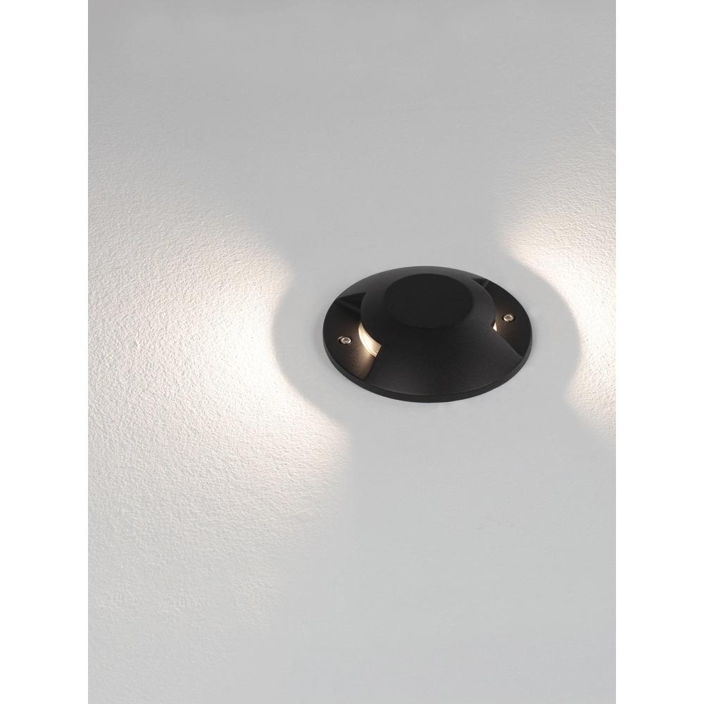 Flat surface-mounted ground spot Grado black - 12W Lyora 5212017497901