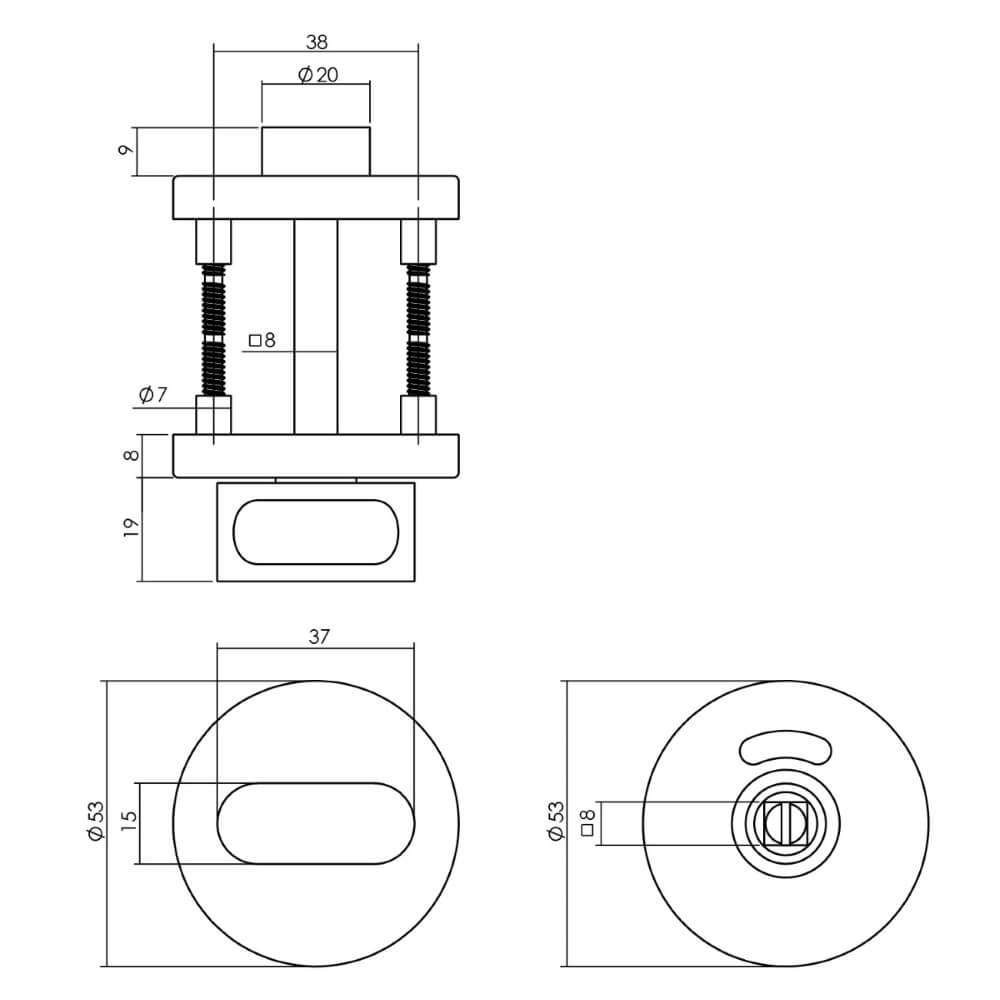 Toilet closure Tira with stainless steel round ridge Intersteel 8714186490846
