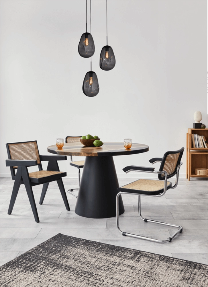Pendant hanging lamp Lava 3x smoke glass Ø 22.5cm Masterlight 8718121286471