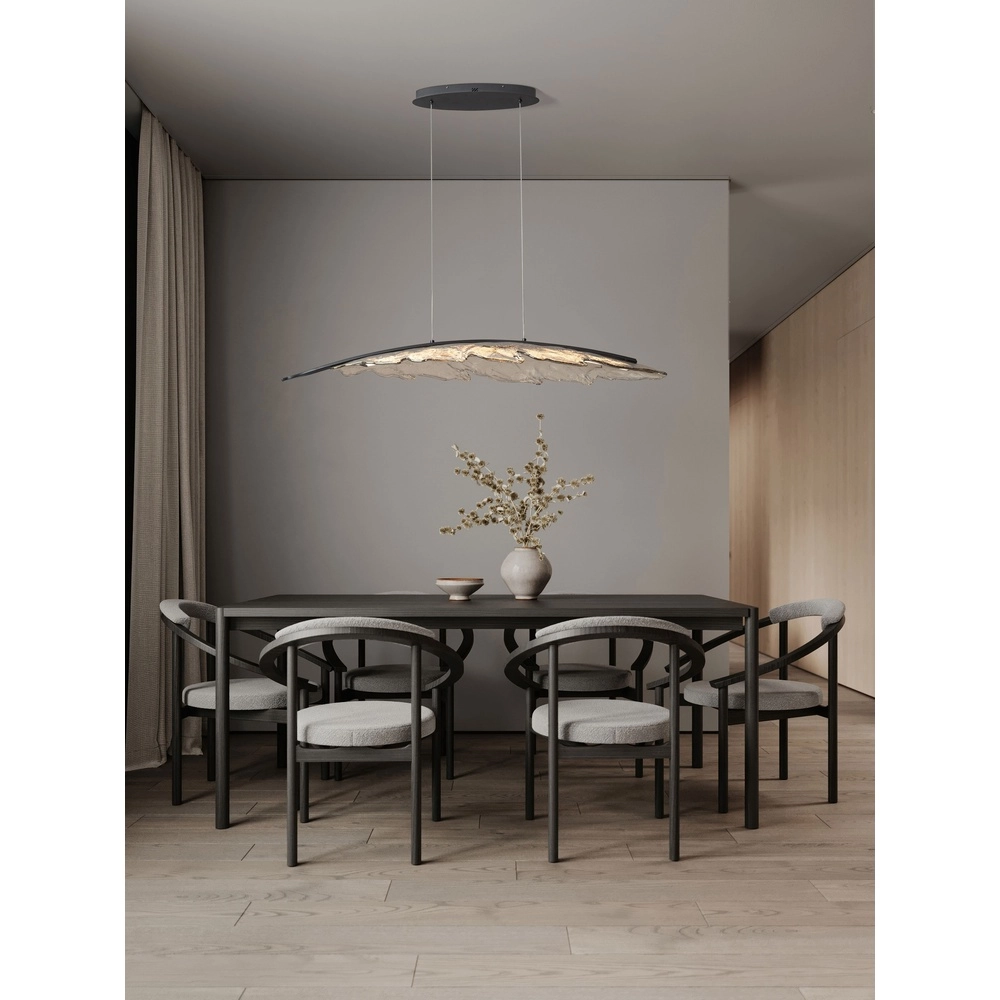 Design pendant lamp Amado anthracite with mocha 131.5cm