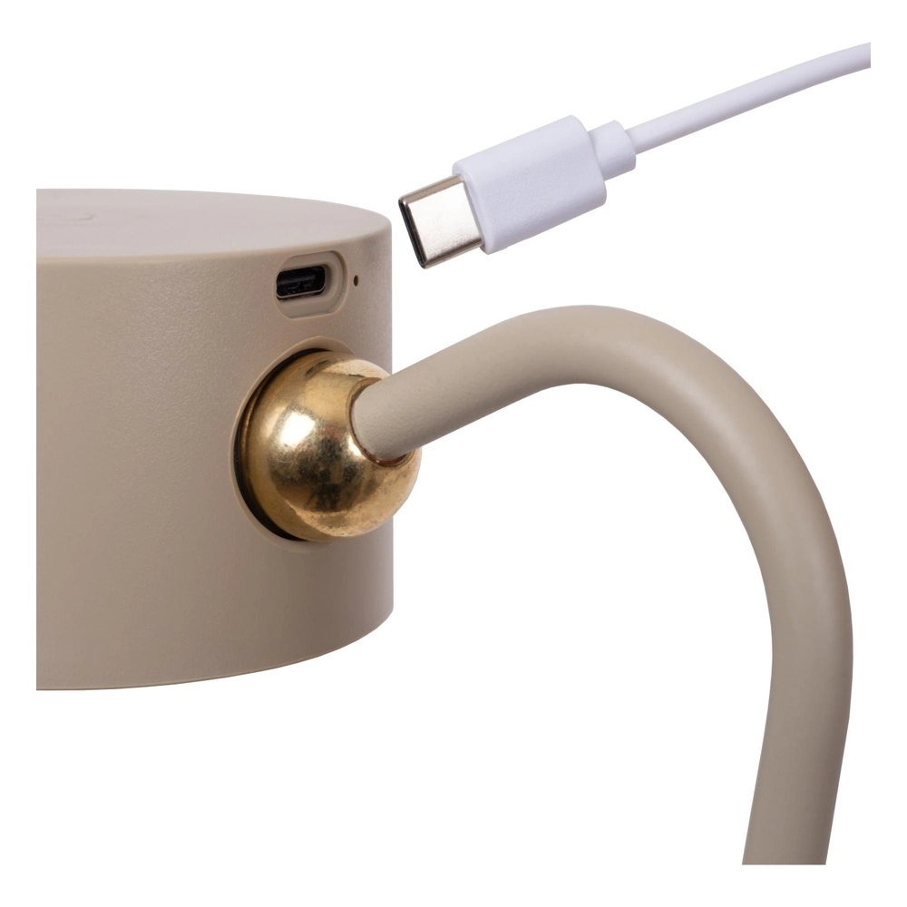 Rechargeable desk lamp Jolan taupe Lucide 5411212461100