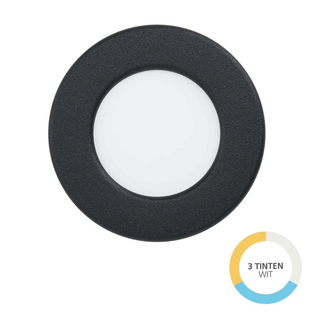 IP44 recessed spotlight Fueva 6 round - black - Ø 8,8cm