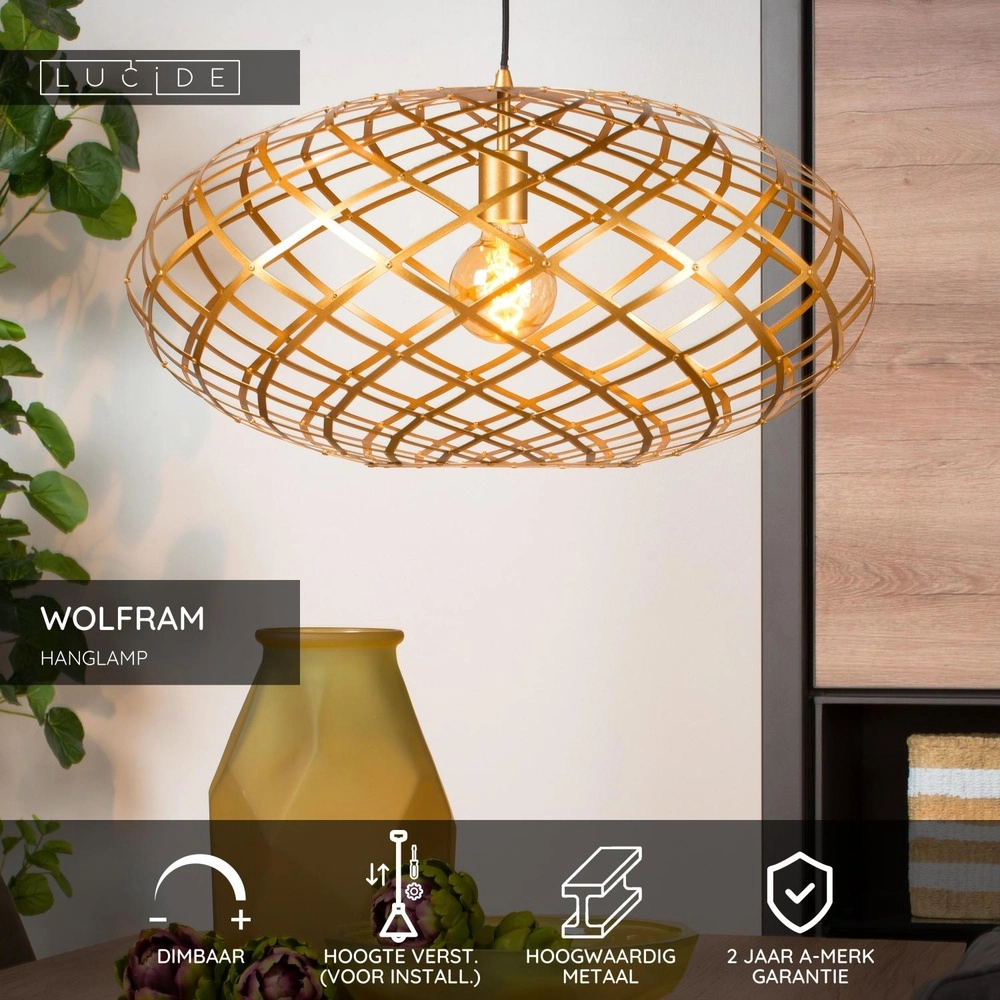 Pendant lamp Wolfram Ø 65cm gold Lucide 5411212211132