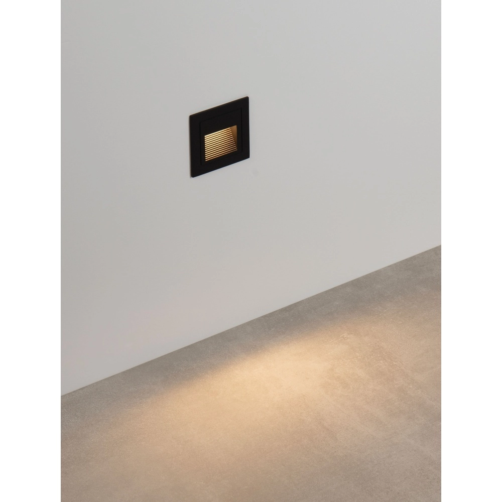Square recessed light Polka black