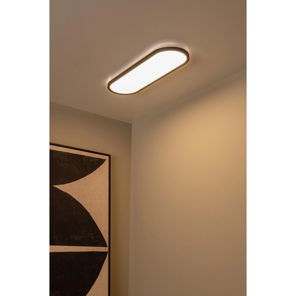 Oval ceiling light Elly black 24W Lucide 5411212071811