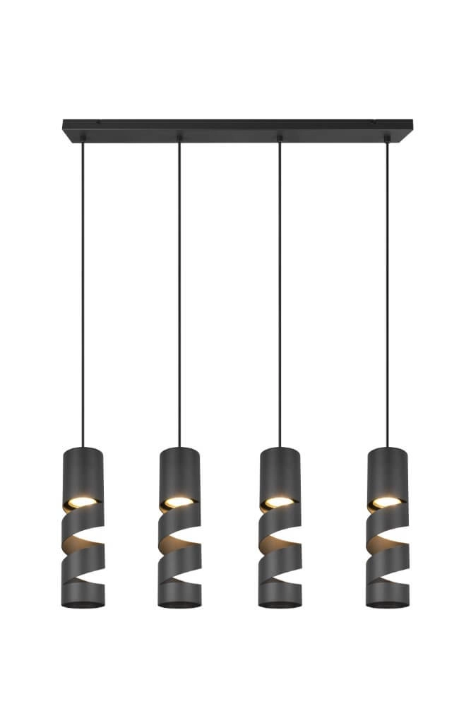 4-light tube pendant lamp Stream black Trio 4017807613995