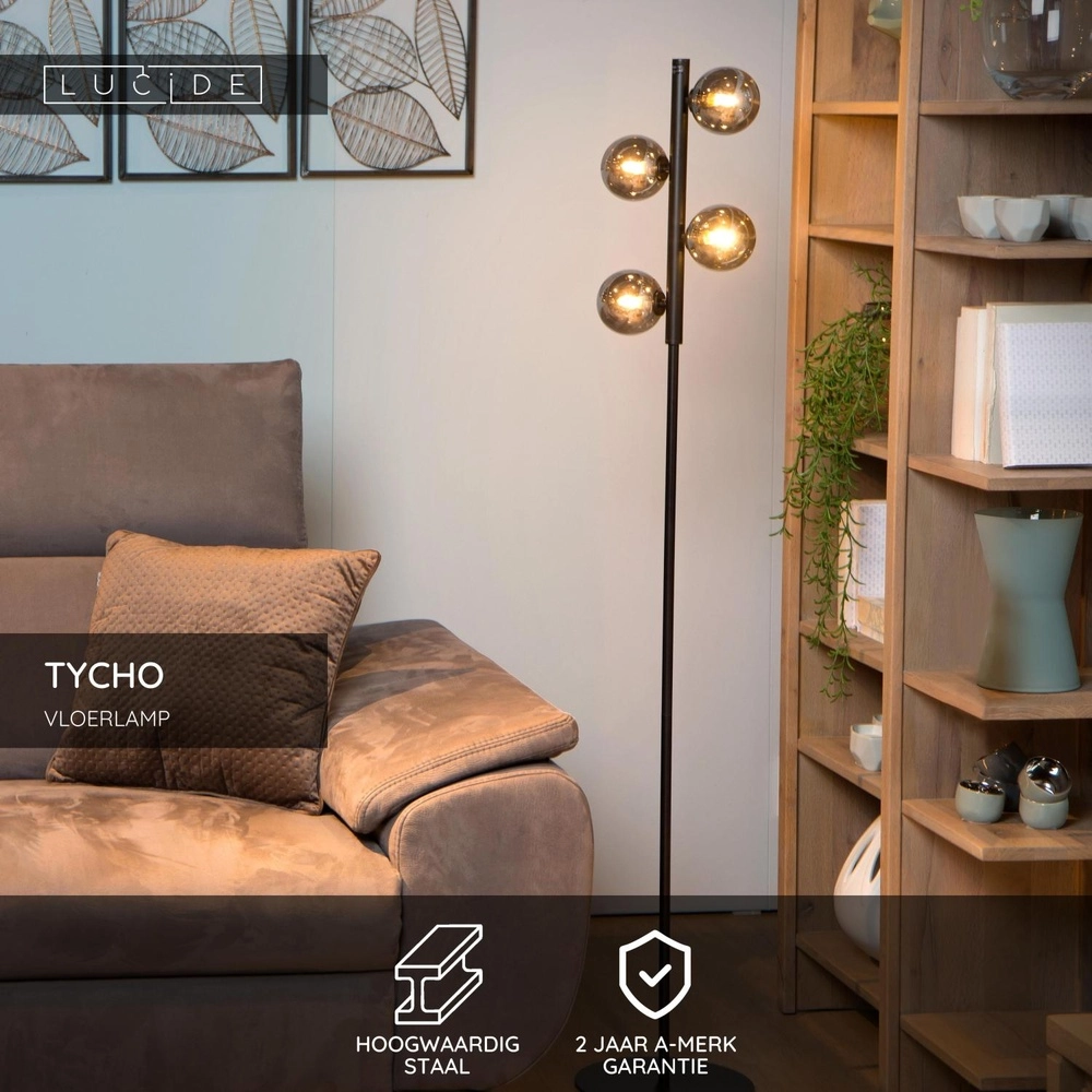 Floor lamp Tycho Black Lucide 5411212450999
