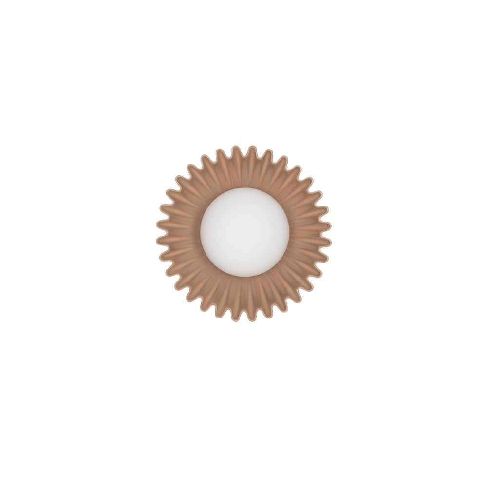 Wall lamp Petel caramel brown with white glass