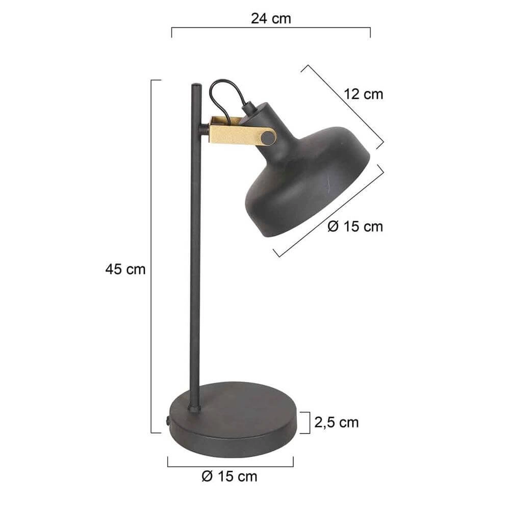 Table lamp Prato black with gold Steinhauer 8712746176391