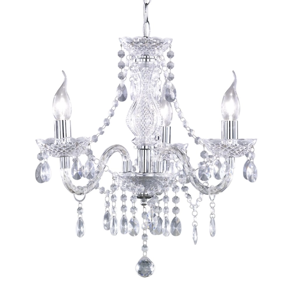 Chandelier Luster Crystal 40cm 3-light transparent Trio 4017807223811