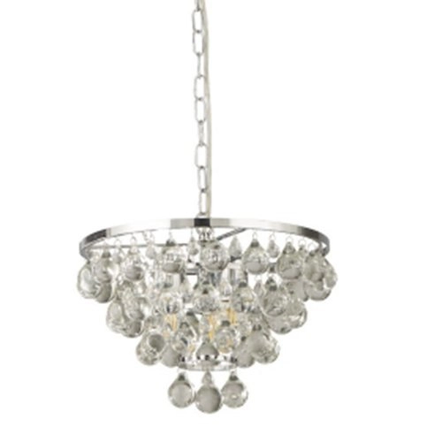 Crystal Pendant Lamp Michelle 65cm metal grey