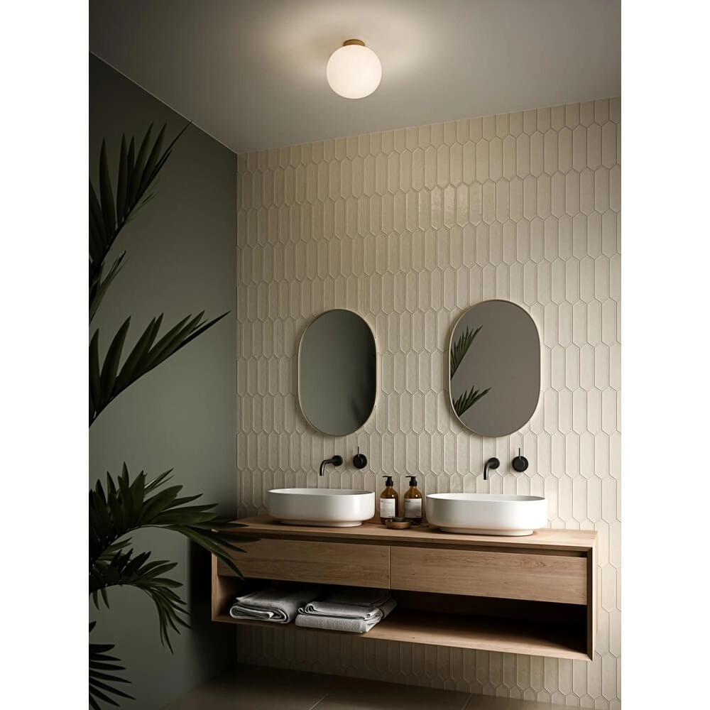 Glass ceiling lamp Alton brass with white glass Nordlux 5704924001062