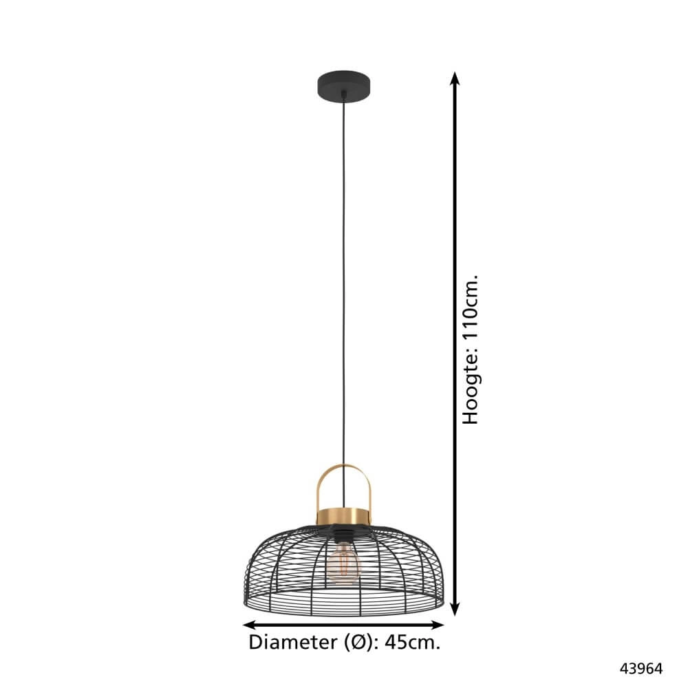Wire lamp Roundham Ø 45cm - black with gold Eglo 9002759439644