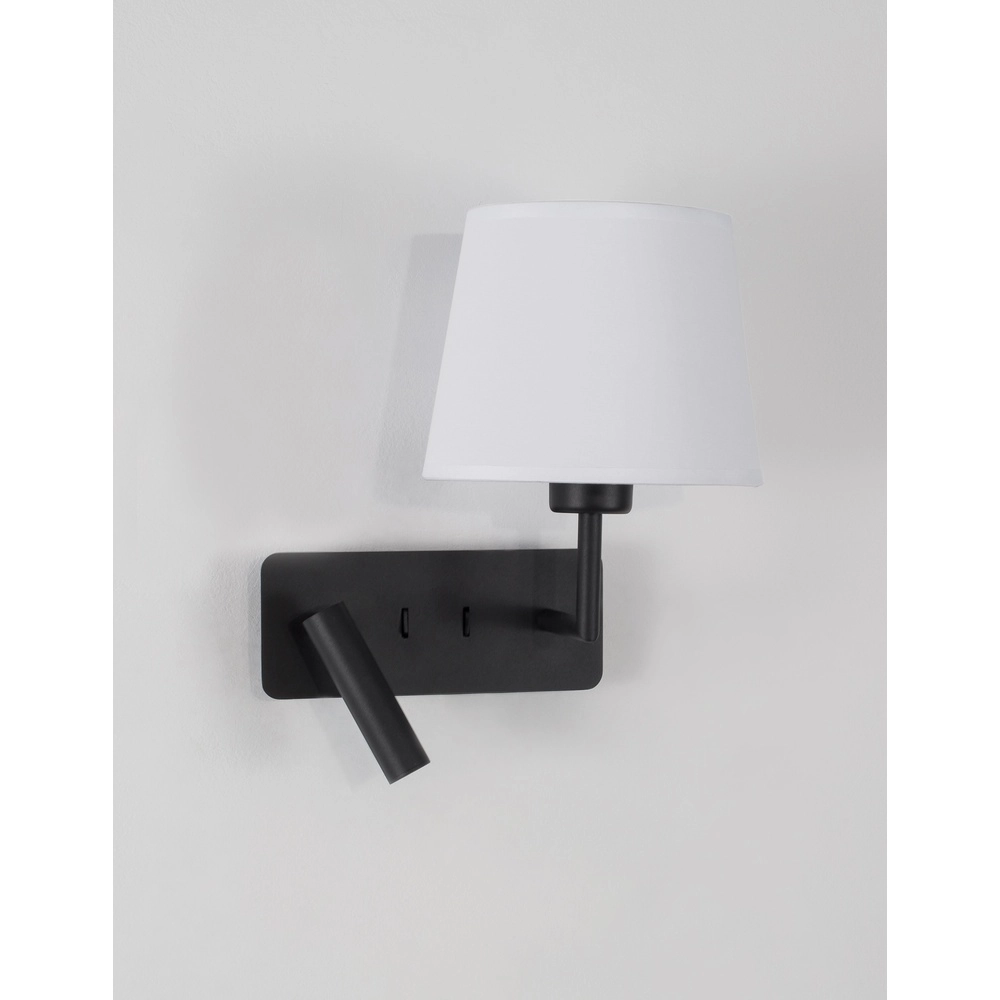 Wall lamp Savona black with white hood Lyora 5212017430175