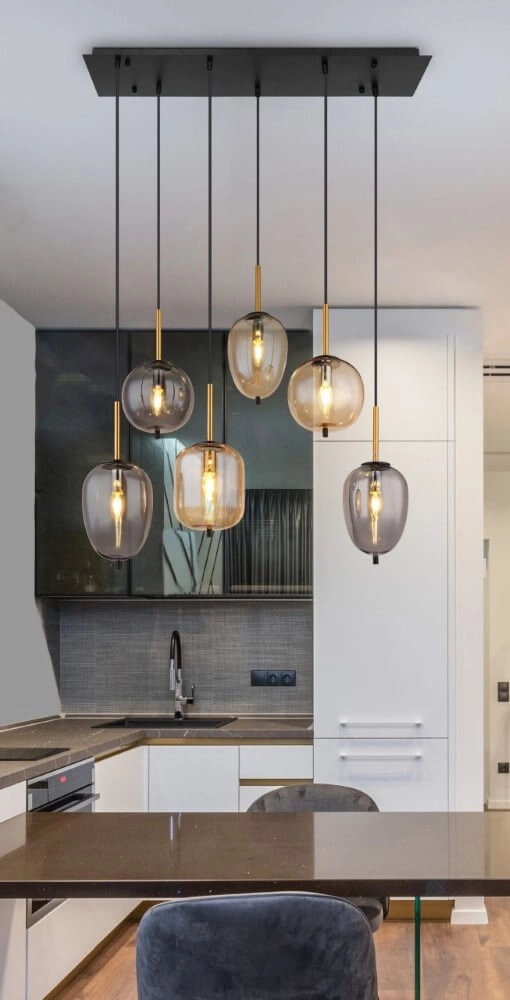 6-light pendant lamp Blacky black Globo 9007371440702